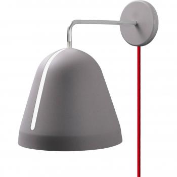 Nyta Tilt Wandlampe grau matt mit Kabel rot