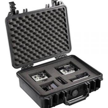 Maletín Mantona para cámaras de Fotos (Tamaño Mediano, Resistente al Agua, Color Negro)