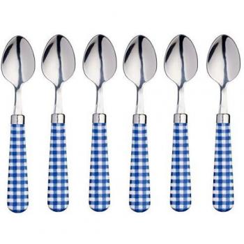 KitchenCraft Coloured Gingham Teaspoons, 15.5 cm (Set of 6)