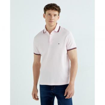 Tommy Hilfiger Polo de Hombre Slim Fit en Gris con Tapa de Ribete 1985