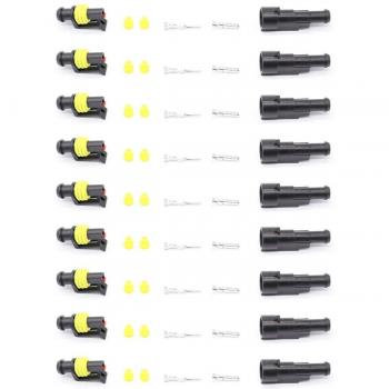 10 Kits 1 Pin Auto Waterproof Wire Connector Plug AWG Terminal
