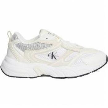 Sneakers Calvin Klein Jeans Retro Tennis Donna Pelle Bianco