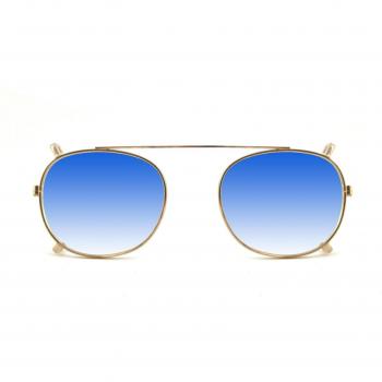 Gold & Azzurro 48mm XLab Clip‑On – Moscot Style