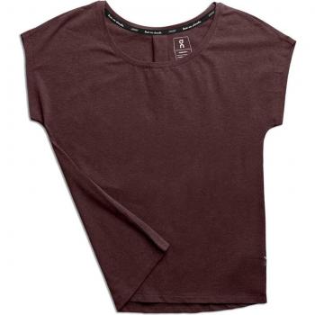 Stampa On‑On‑T T‑shirt donna manica corta, colore granata, S