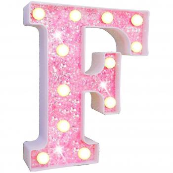 Lettre Lumineuse F Glitter