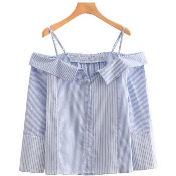 Top de Hombro con Rayas para Mujer