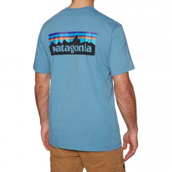 Patagonia Herren M's P-6 Logo Responsibili-Tee Hemd, Mako Blau