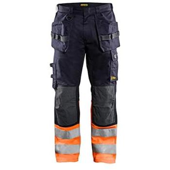 Pantalon de Travail Inhérent 1489 Marine/Orange Fluo Courtes