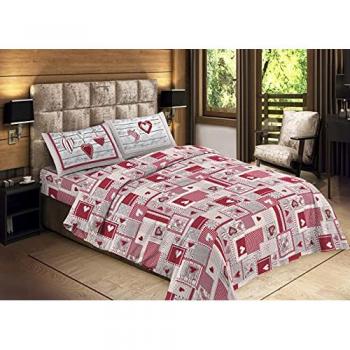 Sacco Copripiumino Letto 1 Piazza in 100% Cotone Made in Italy Design Aprica Rosso