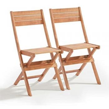 Set di sedie pieghevoli in legno di eucalipto