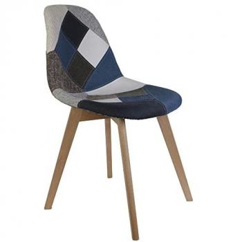 Set de 2 sillas escandinavas con diseño patchwork
