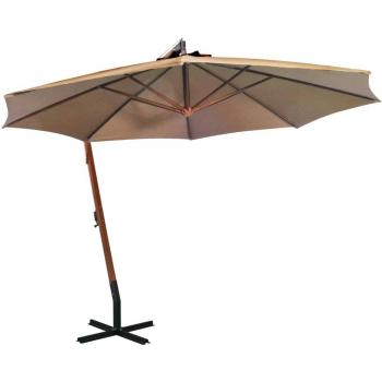 Manteau d’Ombre Suspendu – Parasol 3,5 × 2,9 m, Bois de Sapin