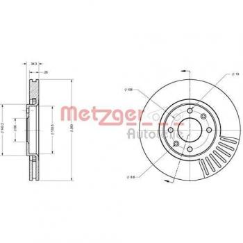 Disque de frein METZGER 6110050