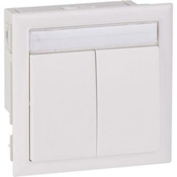 Interruttore 2-gang Schneider Electric, box a bilanciere RAL9016 bianco CYB-PB-WS 9016 – Combinato pulsante/interruttore
