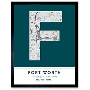 Teal Fort Worth Letter Typography