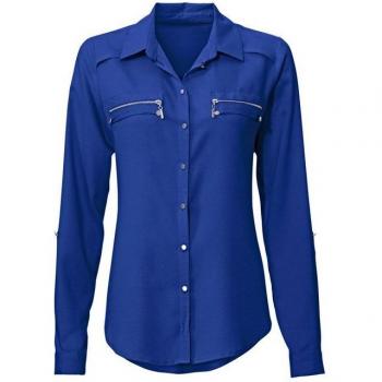 Klassische Damenbluse in Blau