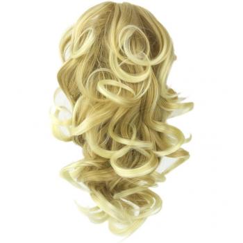 Soowee 8‑Farb‑Locken‑Pferde­schwanz – Hochtemperatur‑Synthetik‑Haarteil (Schwarz/Grau)