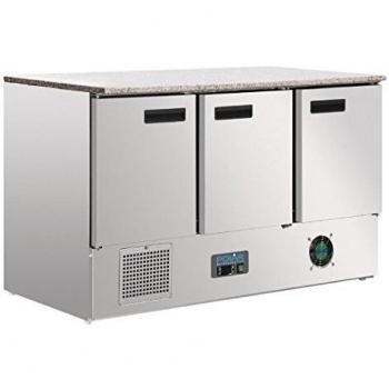 Polar G-Series 3-Door Counter Fridge with Solid Worktop 368L