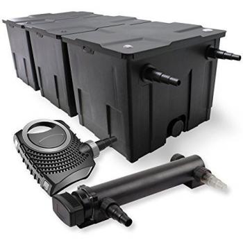 SunSun 3‑Schicht‑Filter für Teiche 90000 l, 36 W UVC, NEO8000 Pumpen‑Set