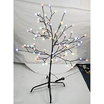 Árbol de Navidad Gerimport 180 cm con 150 luces y decoraciones blancas