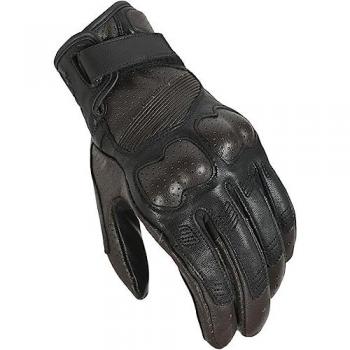 Macna Bold perforierte Motorrad Handschuhe Schwarz Braun L