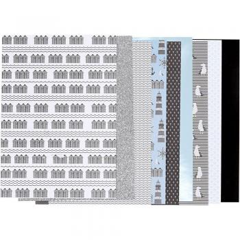 Vivi Gade Designerpapier blau 21 x 30 cm 24 Blätter