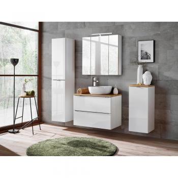 Otitec MBSB Panier à Linge – Bois Chêne Doré et Blanc