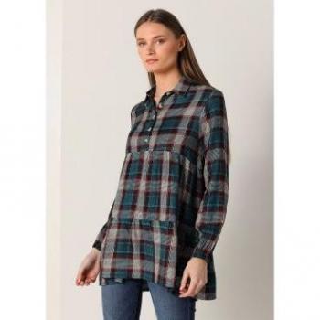 Blusa a Quadri Lois Jeans Maniche Lunghe M