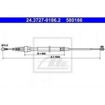 ATE Cable, parking brake 24.3727-0186.2