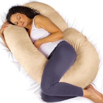 Aamira Cream Maternity Rest Pillow 140×65×20 cm C‑Shaped Memory Foam