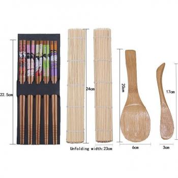Sushi Making Tools Set with Bamboo Mats and Paddle