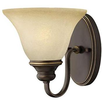 Faux Alabaster Glass Up-Lighter Wall Sconce with Antique Bronze Finish