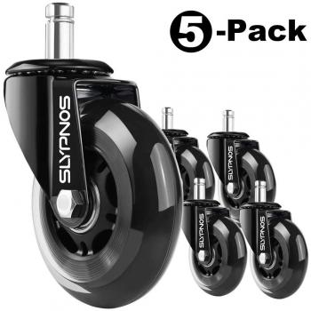 Slypnos 11 mm Rollenset für Bürostühle – 5 Stück schwarz, super leise