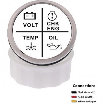 52 mm 4-in-1 Vehicle Alarm Gauge with Red Backlight