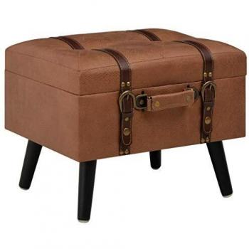 VidaXL Pouf mit Stauraum 40 cm Braun Kunstleder