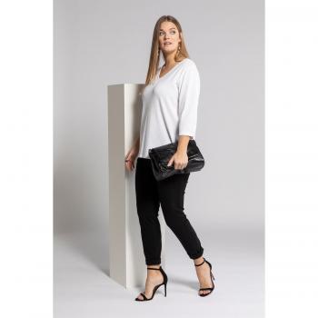 Maglione a punto ajour bianco scollo a V taglia 64/66