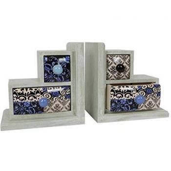 Elegant Bookends with Ceramic Storage