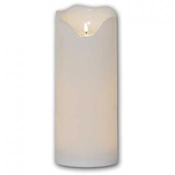 Timer LED Kerze Flamme Grand, Weiß, 40 cm