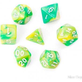 Set de 7 dés acryliques pour jeux de rôle D4-D20