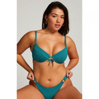 Bikini Relief Verde de Alta Cintura