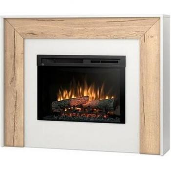 ZUNI Caminetto Elettrico Bianco e Rovere