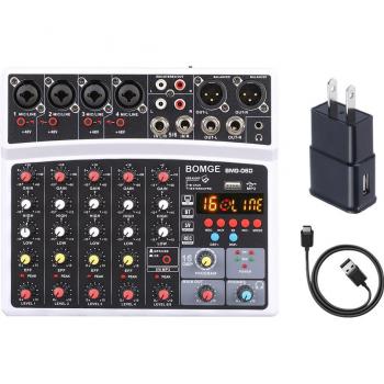 Table de mixage 6 canaux avec amplificateur et alimentation fantôme 48V