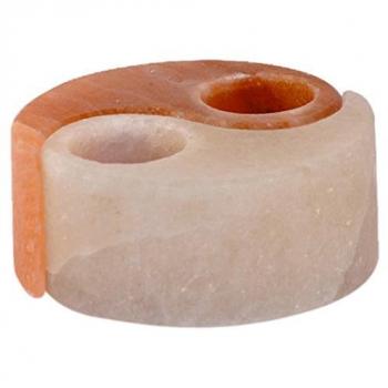 Yin Yang Salt Crystal Tea Light Holder