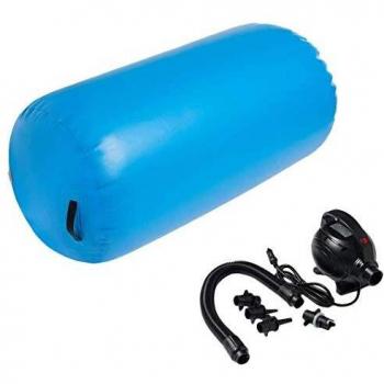 Minetom Yoga Air Roll 100cm Aufblasbare Luftrolle Gym Airtrack mit Pumpe
