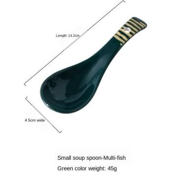 5PCS Hand-painted Ceramic Soup Spoons