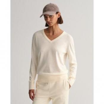 Gant Damenpullover Écru Regular Fit Größe S 4803187