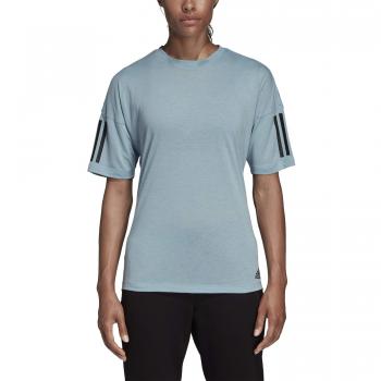 Adidas Damen Trend 3‑Streifen Kurzarmshirt – Grau-Asche & Weiß – XL