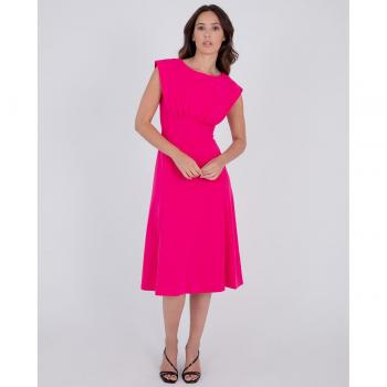 Calvin Klein Vestido Scuba con Cuello Redondo y Manga Corta