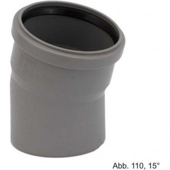 Wasserrohr HT-Bogen DN 75 mit einseitiger Muffe, Gummidichtung – 15°