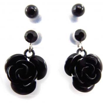 Boucles Rosa Romantica Noir – 2 paires